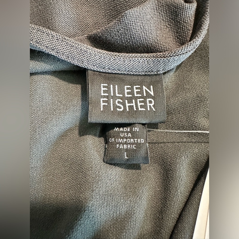 Eileen Fisher Scoop Neck Long Tank lightweight Washable Stretch Crepe size Large - Picture 8 of 11